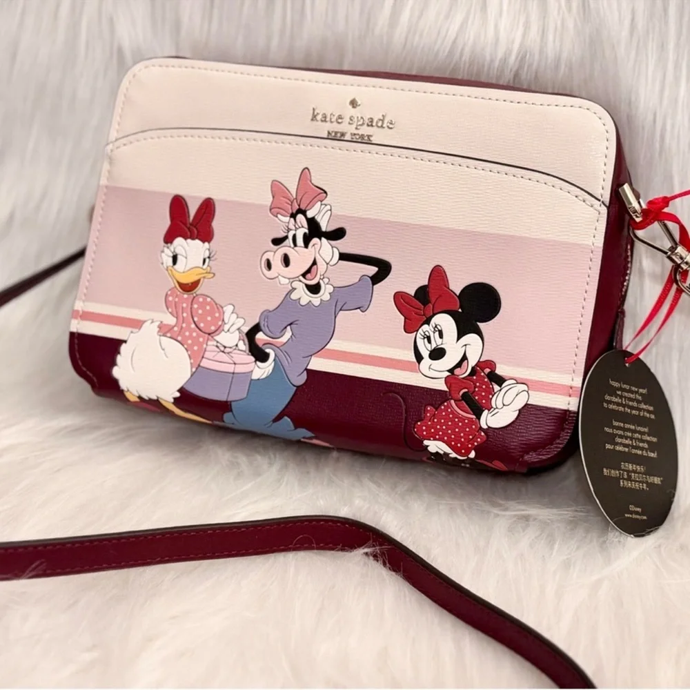Kate Spade Bag Disney Clarabelle and Friends Pink and Cream Crossbody Bag NEW - Picture 3 of 9